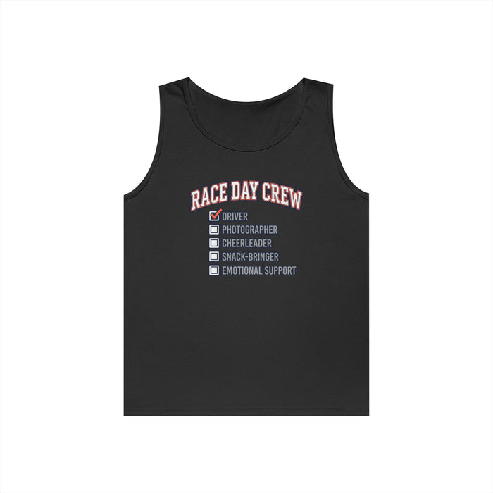 Race Day Crew Tank Top — Checklist Racing Shirt for Pit Crew & Track Fans