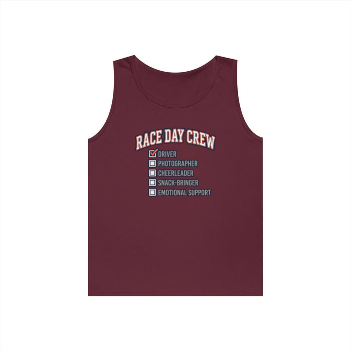 Race Day Crew Tank Top — Checklist Racing Shirt for Pit Crew & Track Fans