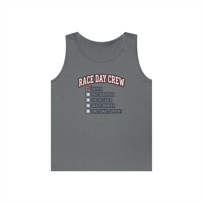 Race Day Crew Tank Top — Checklist Racing Shirt for Pit Crew & Track Fans