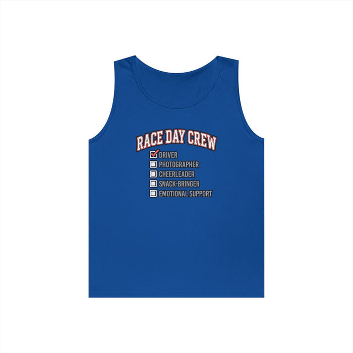 Race Day Crew Tank Top — Checklist Racing Shirt for Pit Crew & Track Fans