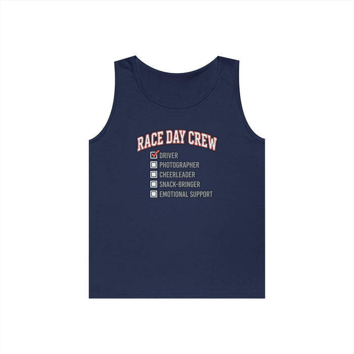 Race Day Crew Tank Top — Checklist Racing Shirt for Pit Crew & Track Fans