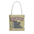 Race Day Crew Tote Bag — Driver Checklist Design