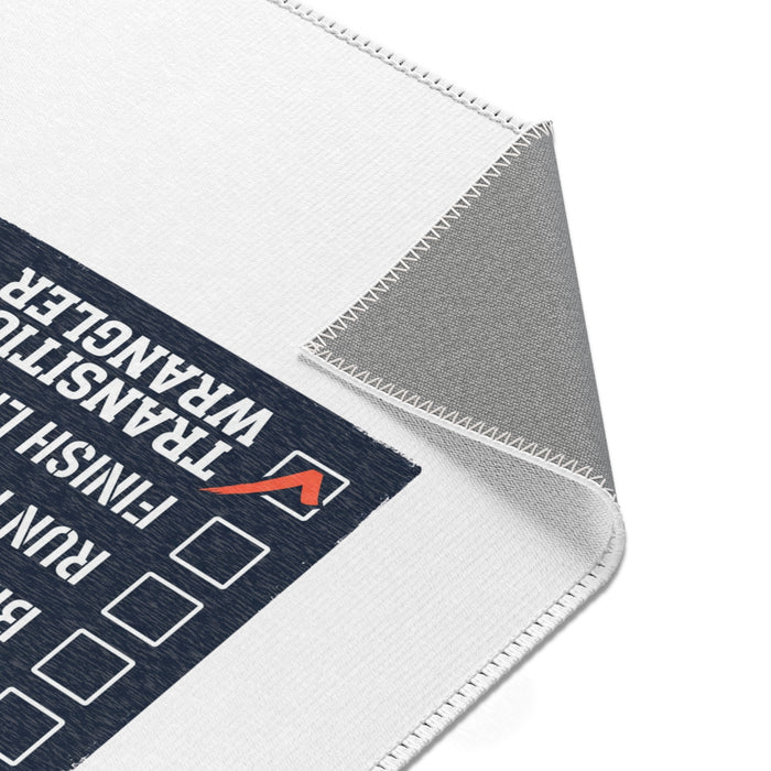 Race Day Crew Transition Mat — "Transition Wrangler" Triathlon Support Crew Area Rug