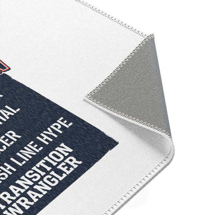 Race Day Crew Transition Mat — "Transition Wrangler" Triathlon Support Crew Area Rug