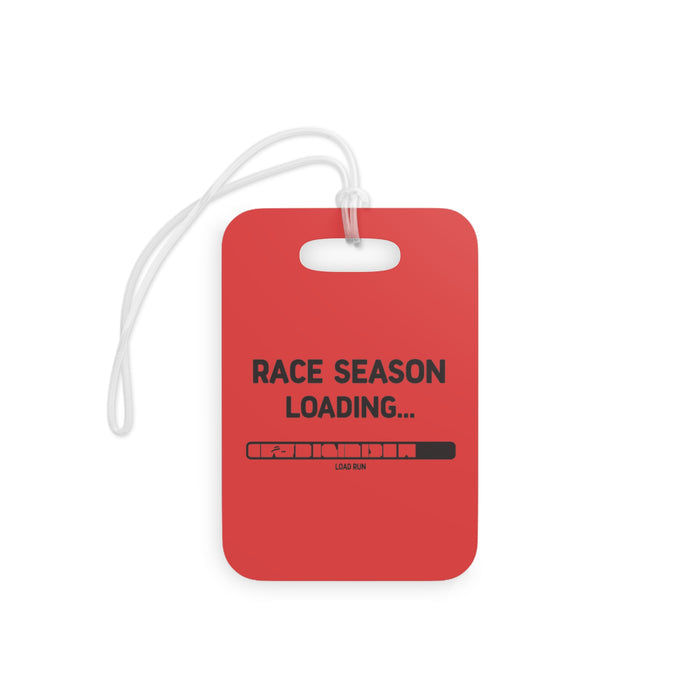Running Luggage Tag - Race Season Loading (Red) Glossy Plastic
