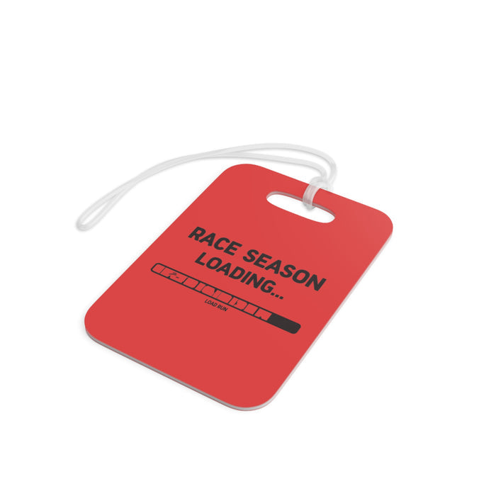 Running Luggage Tag - Race Season Loading (Red) Glossy Plastic