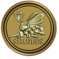 Seabees Bronze Medallion for Box Cremation Urn/Flag Case -  4 Inch Diameter