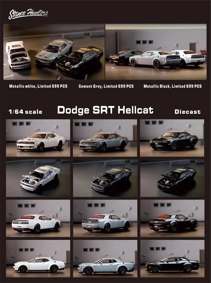 SH  Stance Hunters 1:64 Dodge SRT Hellcat Metallic Grey Diecast Model Car