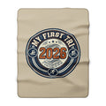 Sherpa Fleece Blanket — "My First Tri 2026 Finisher" Triathlon Medal
