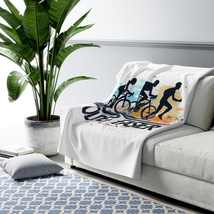 Sherpa Fleece Cycling Blanket for Recovery - Home Decor - lifestyle view