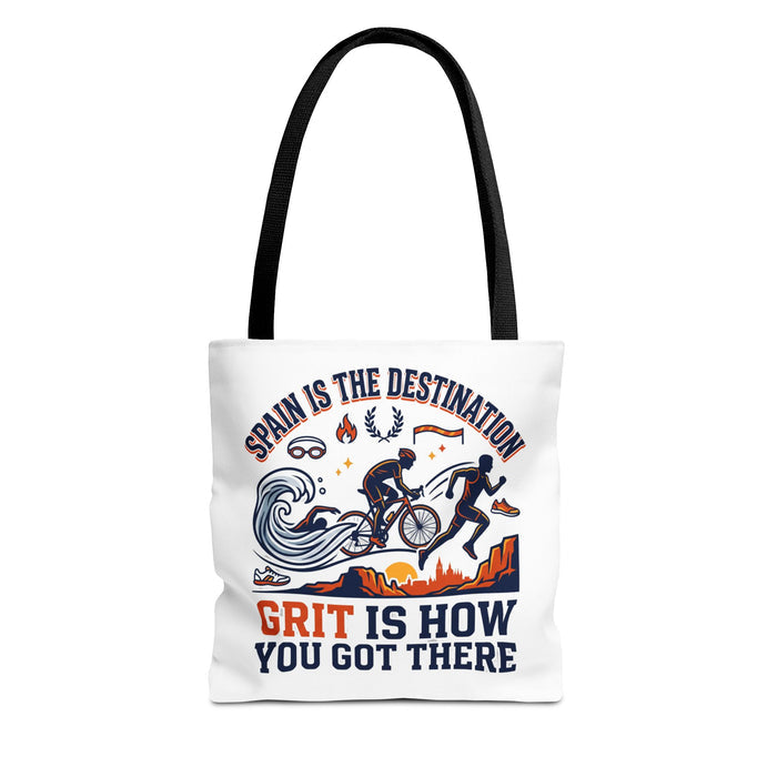 Spain Cycling Tote Bag — "Spain Is The Destination, Grit Is How You Got There" Travel Bike Tote