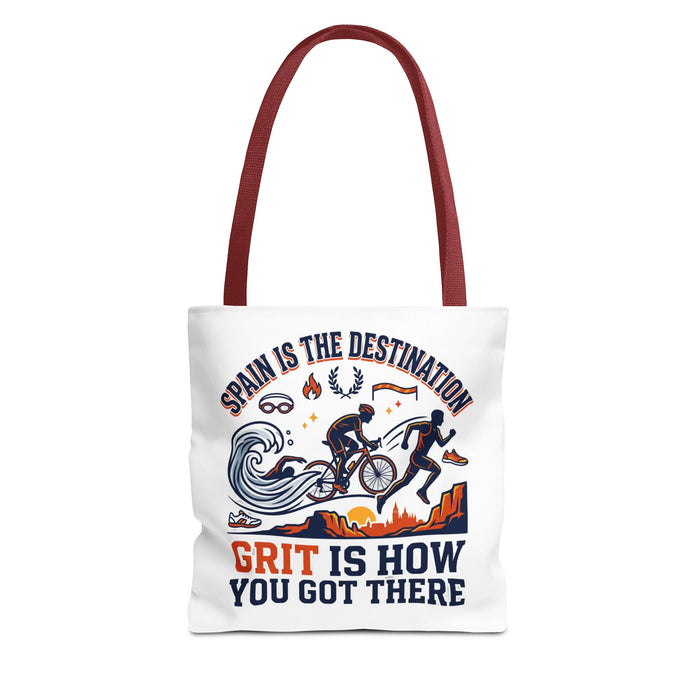 Spain Cycling Tote Bag — "Spain Is The Destination, Grit Is How You Got There" Travel Bike Tote