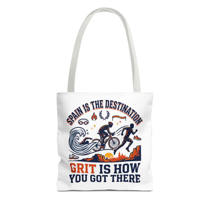 Spain Cycling Tote Bag — "Spain Is The Destination, Grit Is How You Got There" Travel Bike Tote