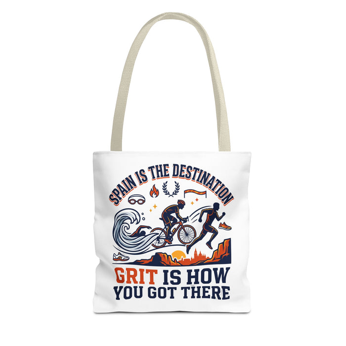 Spain Cycling Tote Bag — "Spain Is The Destination, Grit Is How You Got There" Travel Bike Tote
