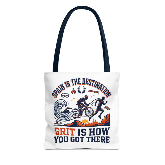 Spain Cycling Tote Bag — "Spain Is The Destination, Grit Is How You Got There" Travel Bike Tote