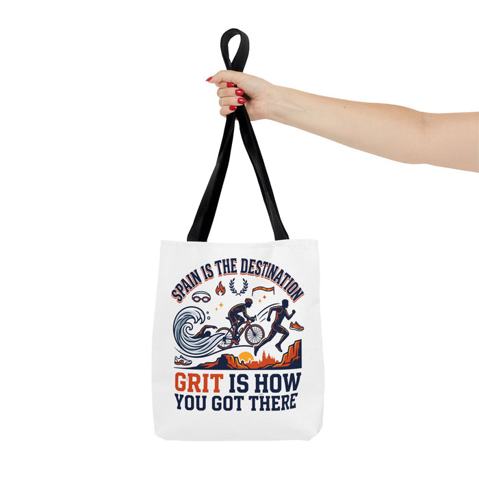 Spain Cycling Tote Bag — "Spain Is The Destination, Grit Is How You Got There" Travel Bike Tote