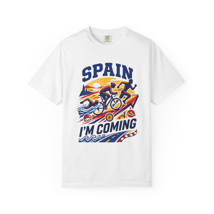 Spain I'm Coming T-Shirt — Triathlon Surf & Cycle Vacation Tee