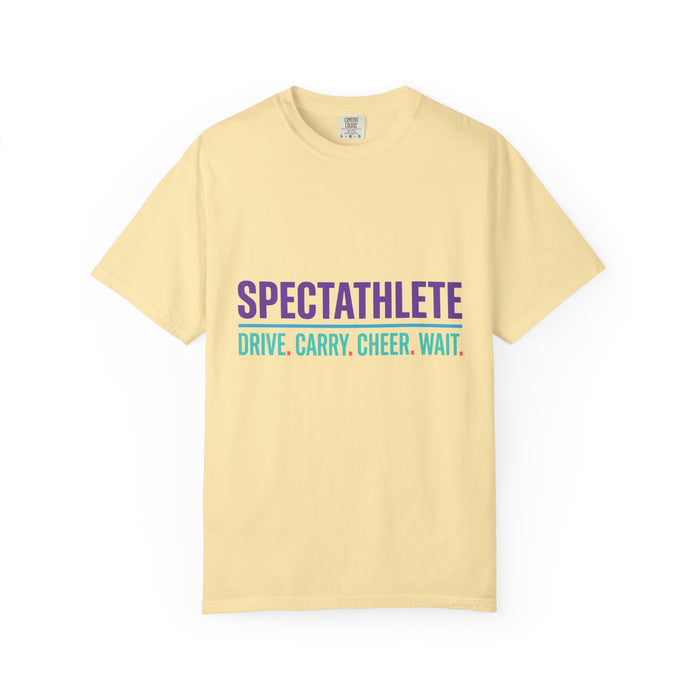 Spectathlete T-Shirt — "Drive. Carry. Cheer. Wait." Funny Triathlon Support Crew Tee