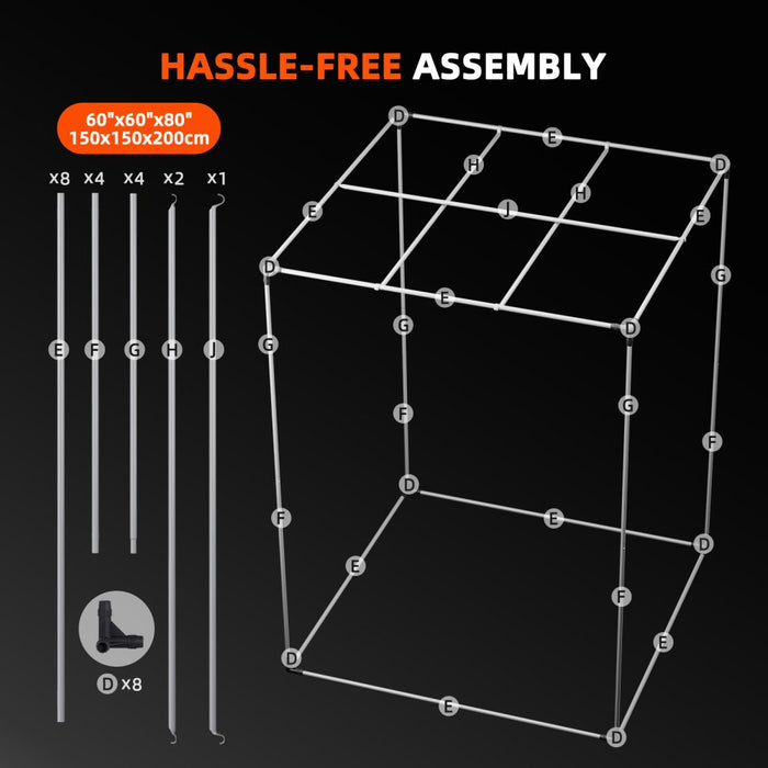 Spider Farmer 150x150x200cm grow tent interior reflective Mylar lining