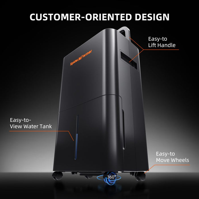 Spider Farmer dehumidifier design and feature overview