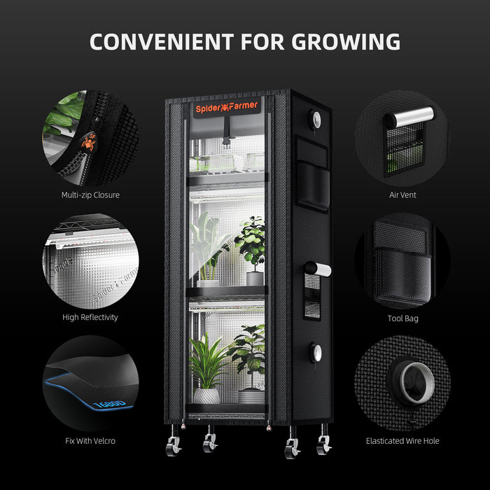 Dimension diagram of the Spider Farmer 4 Tier Plant Stand at 40cm x 30cm x 120cm