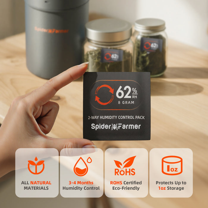 Spider Farmer 62% RH 2-way humidity control pack for herb storage jars