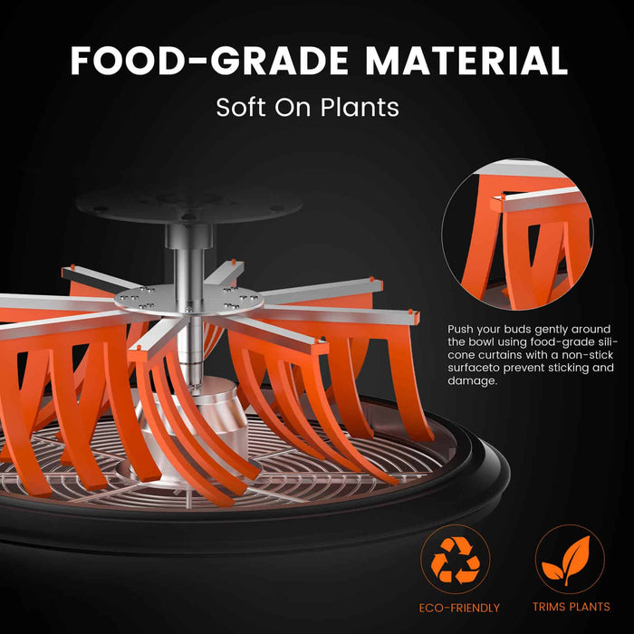 Spider Farmer bud leaf bowl trimmer stainless steel bowl and blades close up