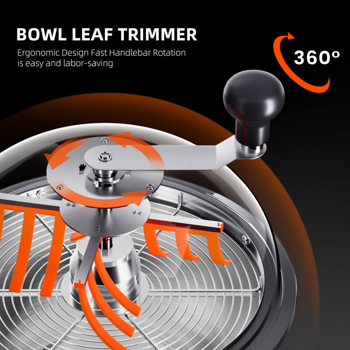Spider Farmer bowl trimmer ergonomic hand crank with 360 degree spin cut action