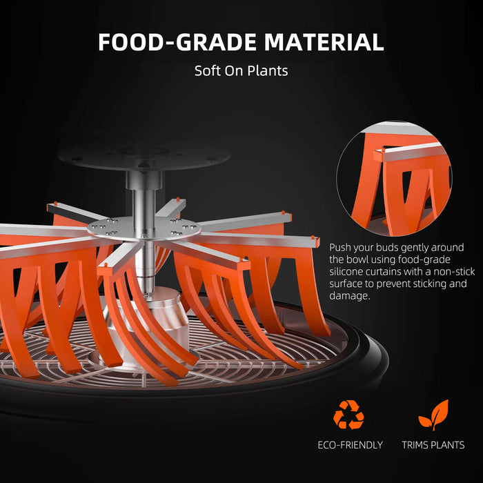 Food-grade stainless steel blades and materials of the Spider Farmer 13 inch bowl trimmer