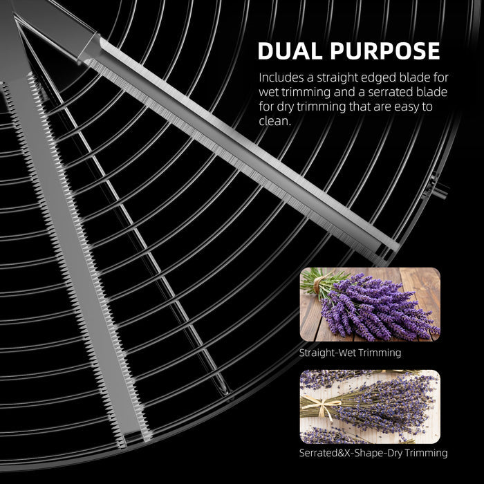 Spider Farmer bowl trimmer straight blade for wet trimming and serrated and X blades for dry trimming