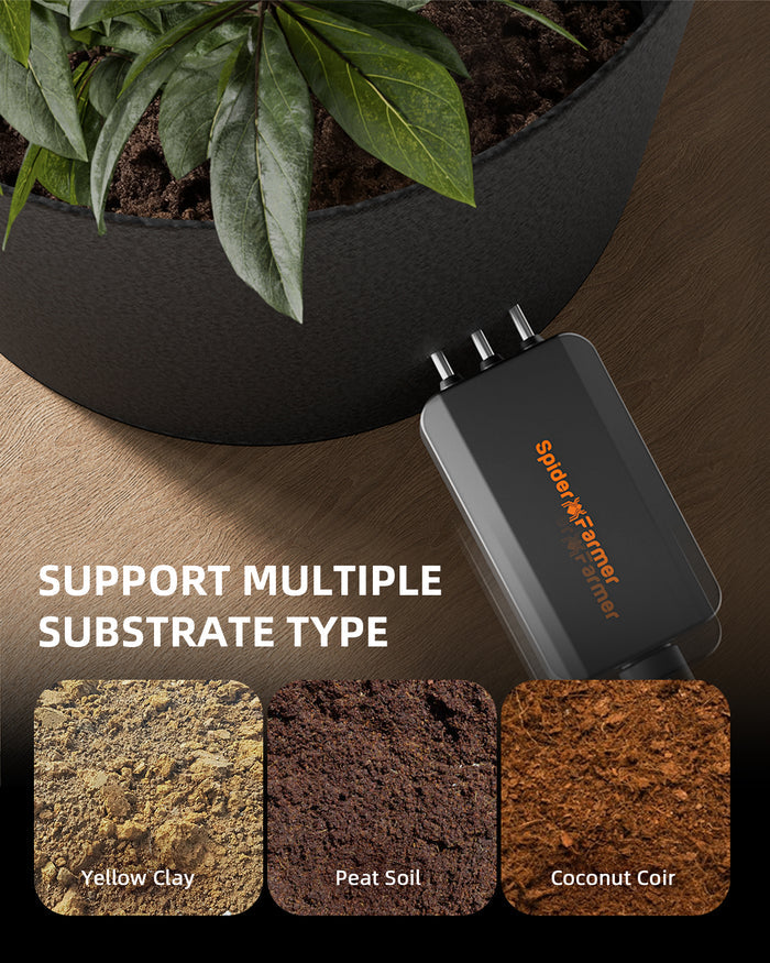 Spider Farmer GGS 3-in-1 Soil Sensor Pro connected to the Grow Genius System app