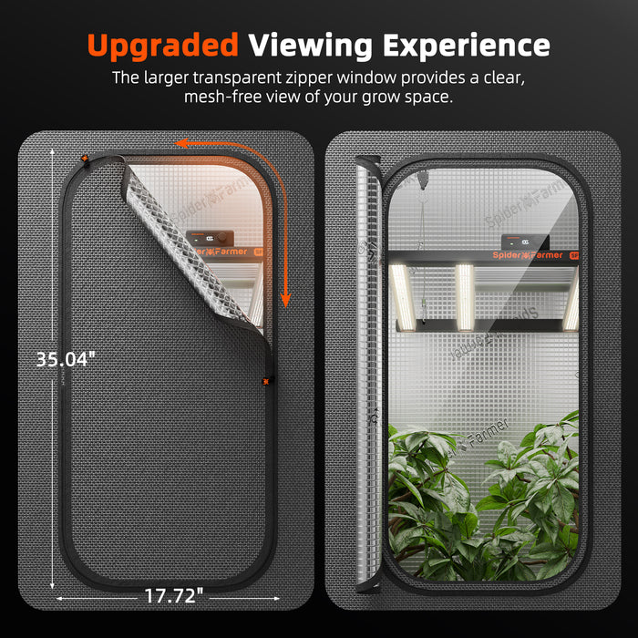 Spider Farmer Master Series grow tent large viewing window