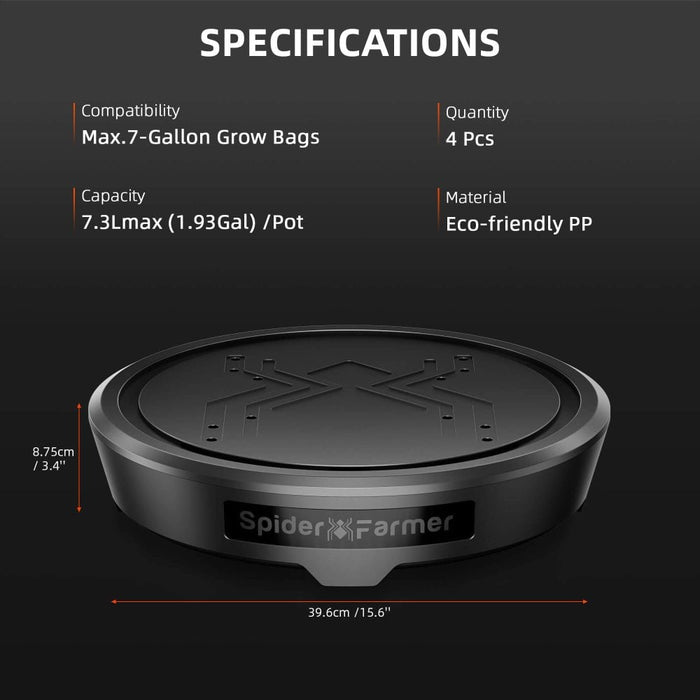 Spider Farmer self-watering system sizing guide for grow tents