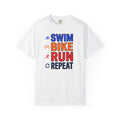 Sports Motivational T-Shirt - Swim Bike Run Repeat