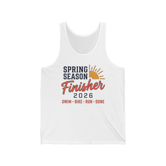 Spring Season Finisher 2026 Tank Top — Swim · Bike · Run Race Tank