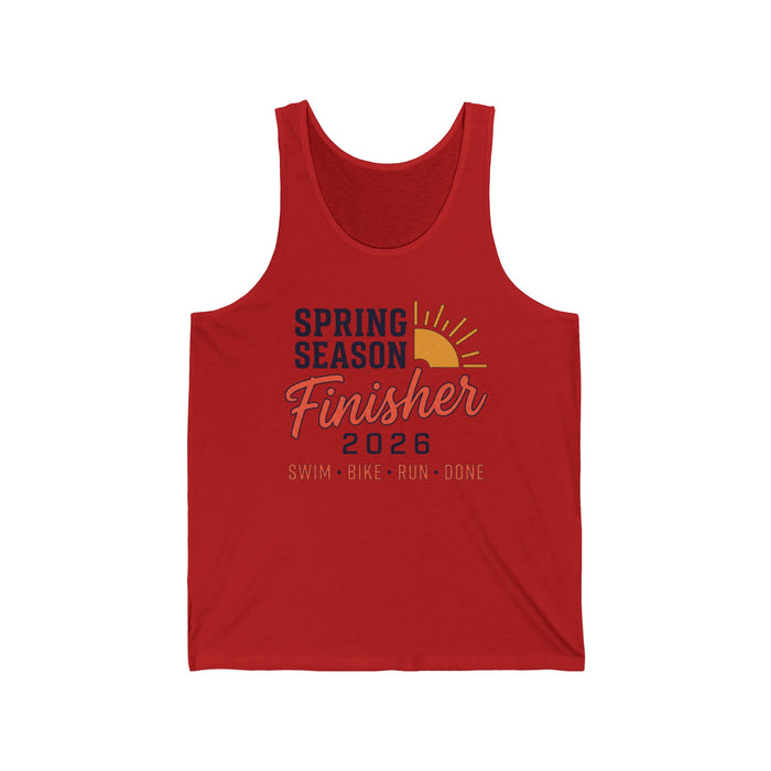 Spring Season Finisher 2026 Tank Top — Swim · Bike · Run Race Tank