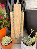 Square turquoise beads with silver beads (34 inches)