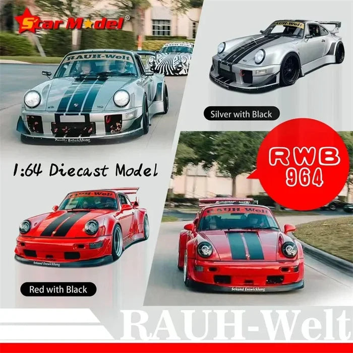 Star Model 1:64 Rauh-Welt RWB 964 GT Siver / Red Diecast Model Car