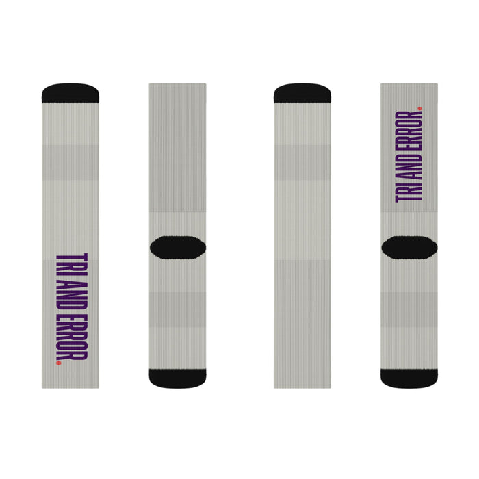Sublimation Socks — 'Tra and Error' Graphic Crew Socks