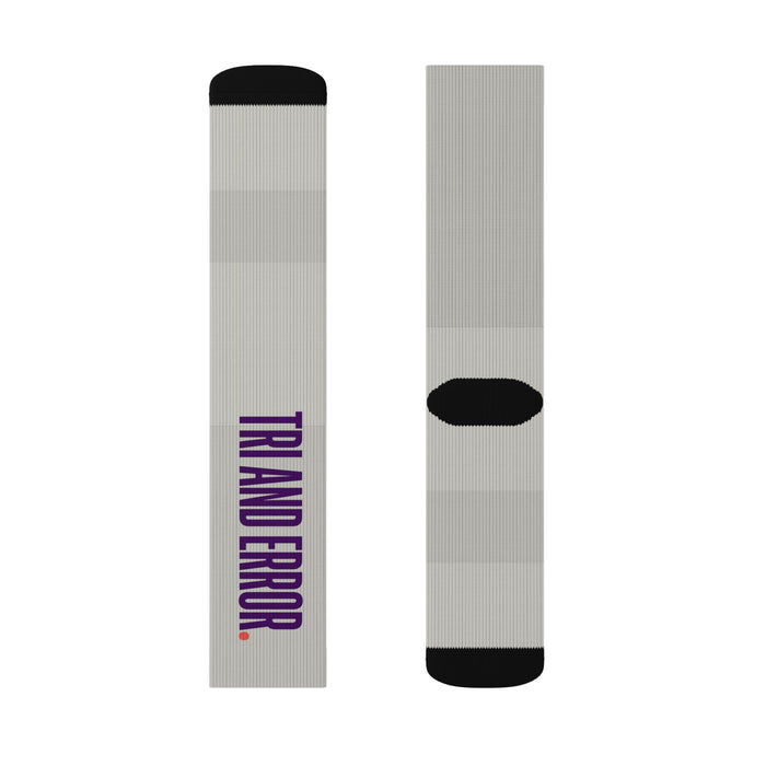 Sublimation Socks — 'Tra and Error' Graphic Crew Socks