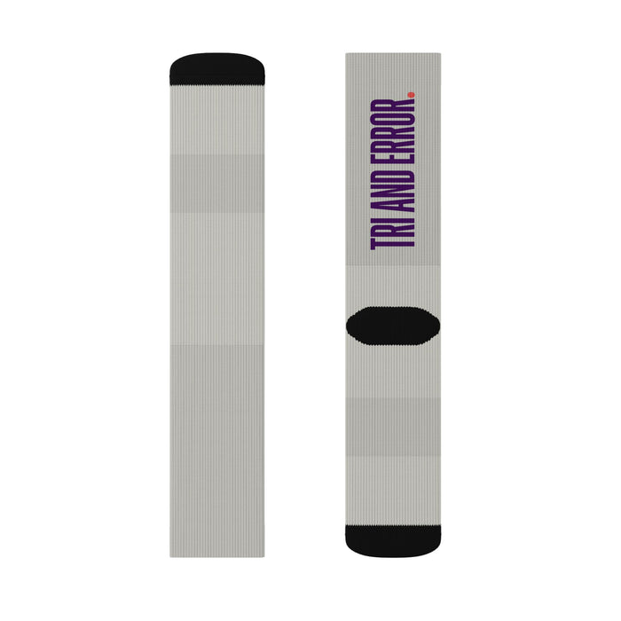 Sublimation Socks — 'Tra and Error' Graphic Crew Socks