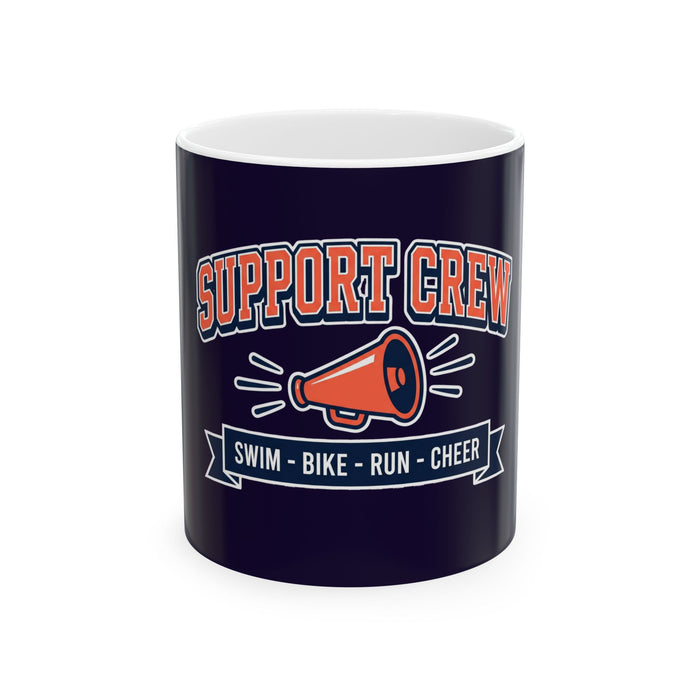Support Crew Ceramic Mug — Swim • Bike • Run • Cheer Team Coffee Cup