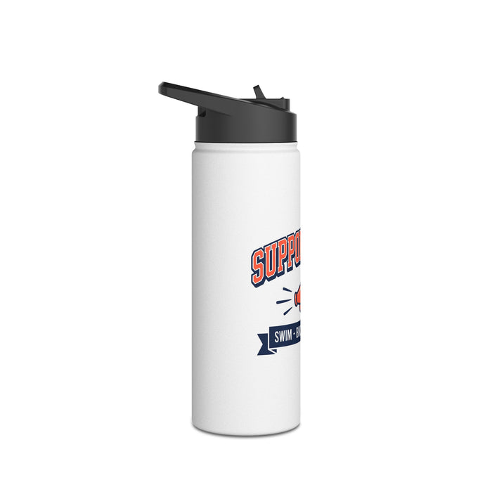 Support Crew Stainless Steel Water Bottle — Swim • Bike • Run • Cheer