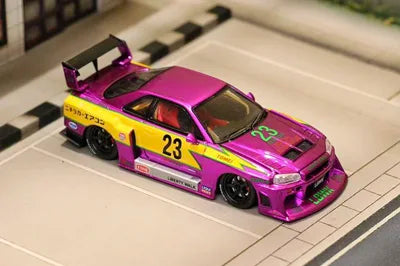 SW 1:64 LBWK ER34 electroplated purple Limited500 Diecast Model Car