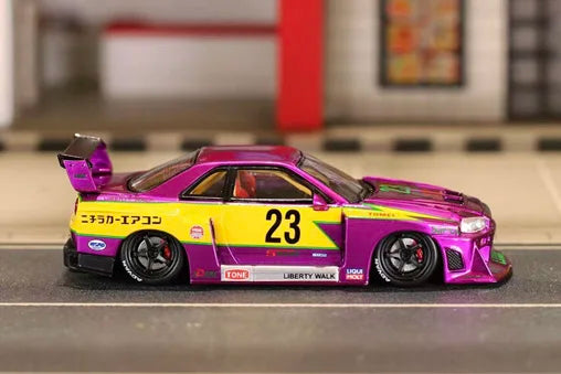 SW 1:64 LBWK ER34 electroplated purple Limited500 Diecast Model Car