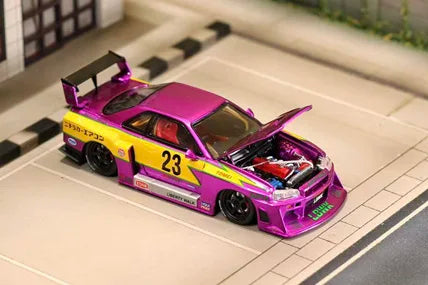 SW 1:64 LBWK ER34 electroplated purple Limited500 Diecast Model Car