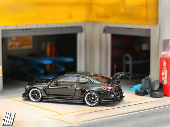 SW 1:64 M4 G82 Flossmann Full Widebody Kit Die-Cast Car Model Miniature Gifts