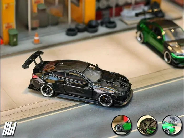 SW 1:64 M4 G82 Flossmann Full Widebody Kit Die-Cast Car Model Miniature Gifts