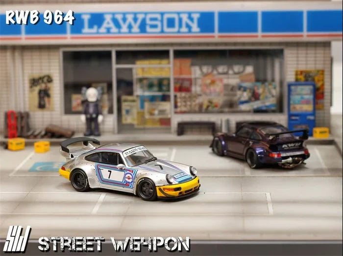SW 1:64 RWB964 Chameleon purple / Matte silver Limited500 Diecast Collector's Vehicle Model Car