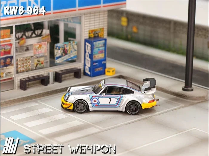 SW 1:64 RWB964 Chameleon purple / Matte silver Limited500 Diecast Collector's Vehicle Model Car